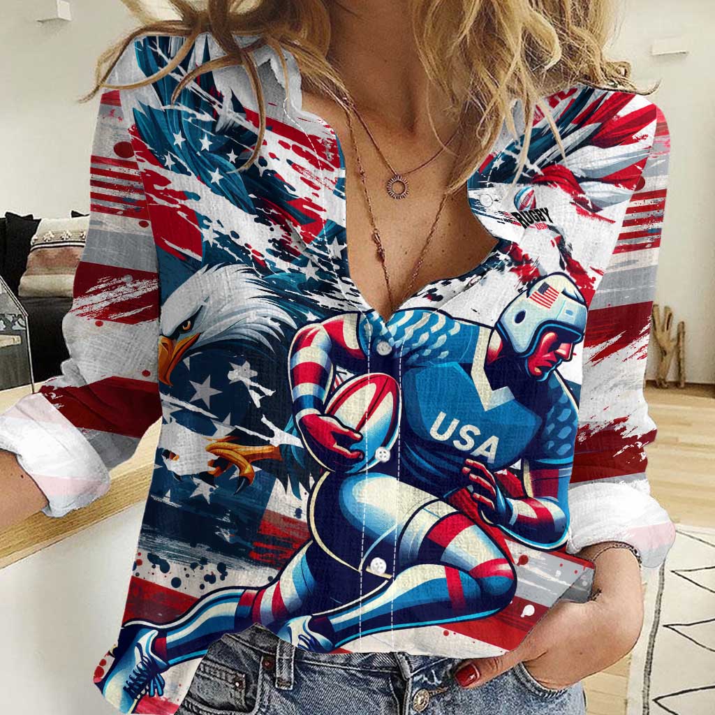 USA Rugby Women Casual Shirt Summer Paris 2024