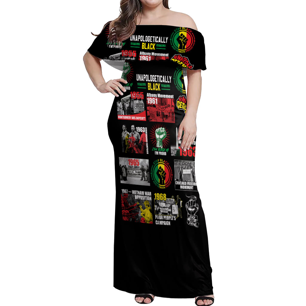 civil-rights-movement-off-shoulder-maxi-dress-poster-art-black-pride