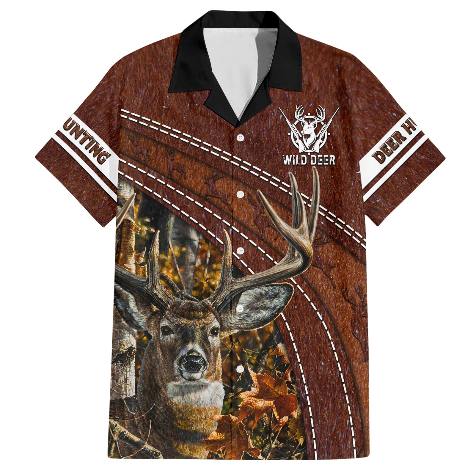 Deer Hunting Hawaiian Shirt In The Forest Brown - Wonder Print Shop