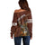 Deer Hunting Off Shoulder Sweater In The Forest Brown - Wonder Print Shop