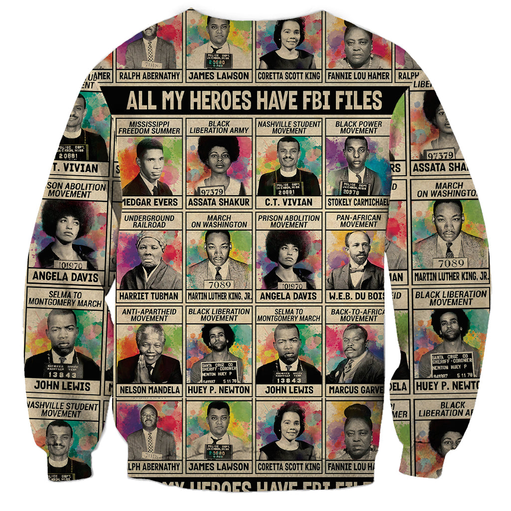 Multicolor crewneck sweatshirt with centered slogan and portrait collage