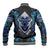 Wild Deer Hunting Baseball Jacket Skull Blue Art - Wonder Print Shop