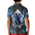 Wild Deer Hunting Kid Polo Shirt Skull Blue Art - Wonder Print Shop