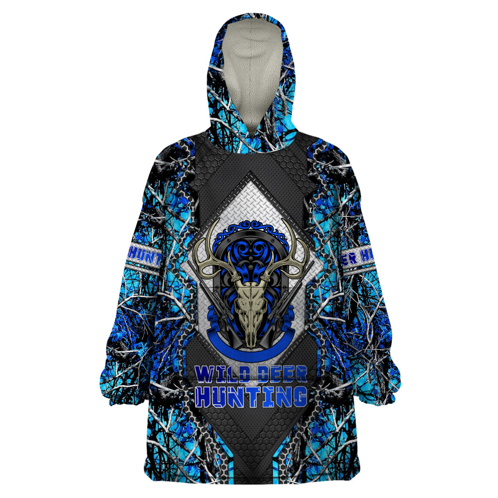 wild-deer-hunting-wearable-blanket-hoodie-skull-blue-art