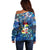 Aruba Off Shoulder Sweater Sea Turtle Tropical Pattern