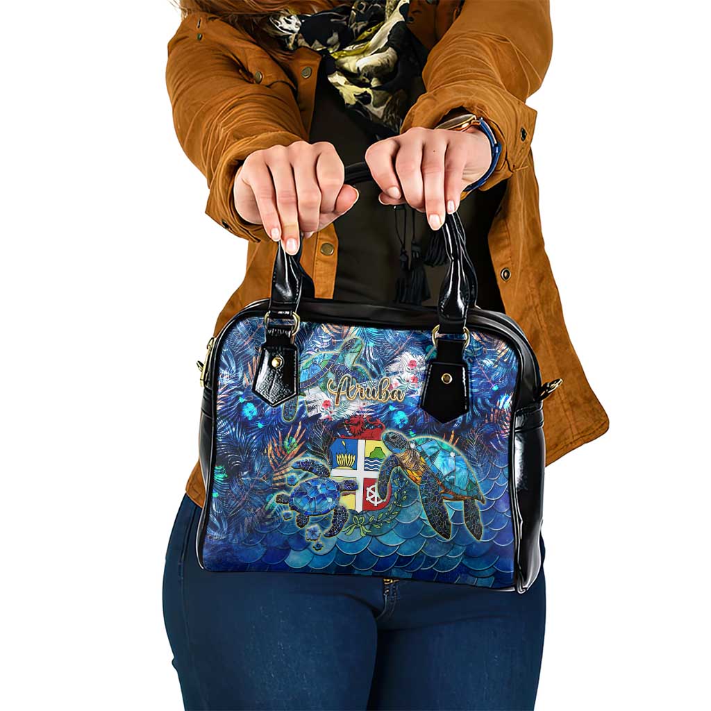 Aruba Shoulder Handbag Sea Turtle Tropical Pattern - Wonder Print Shop