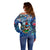 Bermuda Off Shoulder Sweater Sea Turtle Tropical Pattern