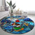 Bermuda Round Carpet Sea Turtle Tropical Pattern - Wonder Print Shop