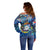 Sint Maarten Off Shoulder Sweater Sea Turtle Tropical Pattern