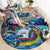 Sint Maarten Round Carpet Sea Turtle Tropical Pattern - Wonder Print Shop