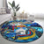 Sint Maarten Round Carpet Sea Turtle Tropical Pattern - Wonder Print Shop