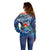 Sint Eustatius Off Shoulder Sweater Sea Turtle Tropical Pattern