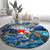 Sint Eustatius Round Carpet Sea Turtle Tropical Pattern - Wonder Print Shop