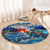 Sint Eustatius Round Carpet Sea Turtle Tropical Pattern - Wonder Print Shop