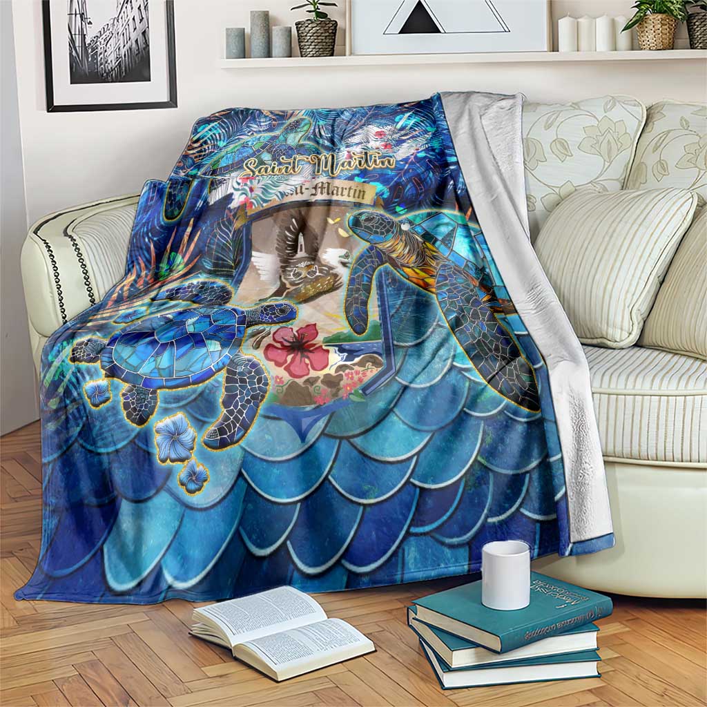 Saint Martin Blanket Sea Turtle Tropical Pattern