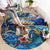 Saint Martin Round Carpet Sea Turtle Tropical Pattern - Wonder Print Shop