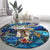 Saint Martin Round Carpet Sea Turtle Tropical Pattern - Wonder Print Shop