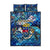 Saint Barthelemy Quilt Bed Set Sea Turtle Tropical Pattern