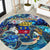 Saint Barthelemy Round Carpet Sea Turtle Tropical Pattern