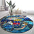 Saint Barthelemy Round Carpet Sea Turtle Tropical Pattern