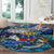 Saint Barthelemy Round Carpet Sea Turtle Tropical Pattern