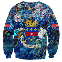 Saint Barthelemy Sweatshirt Sea Turtle Tropical Pattern