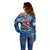 San Andres and Providencia Off Shoulder Sweater Sea Turtle Tropical Pattern