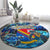 San Andres and Providencia Round Carpet Sea Turtle Tropical Pattern - Wonder Print Shop