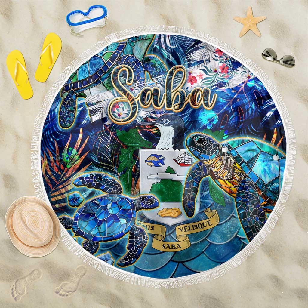 Saba Beach Blanket Sea Turtle Tropical Pattern