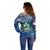 Saba Off Shoulder Sweater Sea Turtle Tropical Pattern