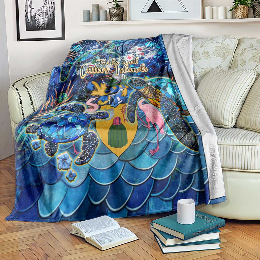 Turks and Caicos Islands Blanket Sea Turtle Tropical Pattern