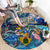 Turks and Caicos Islands Round Carpet Sea Turtle Tropical Pattern - Wonder Print Shop