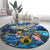 Turks and Caicos Islands Round Carpet Sea Turtle Tropical Pattern - Wonder Print Shop