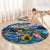 Turks and Caicos Islands Round Carpet Sea Turtle Tropical Pattern - Wonder Print Shop