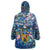 Turks and Caicos Islands Wearable Blanket Hoodie Sea Turtle Tropical Pattern