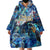 Turks and Caicos Islands Wearable Blanket Hoodie Sea Turtle Tropical Pattern