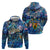 Turks and Caicos Islands Zip Hoodie Sea Turtle Tropical Pattern - Wonder Print Shop