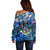 Montserrat Off Shoulder Sweater Sea Turtle Tropical Pattern