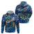 Montserrat Zip Hoodie Sea Turtle Tropical Pattern - Wonder Print Shop