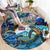 Bay Islands Department Round Carpet Sea Turtle Tropical Pattern - Wonder Print Shop