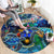 Guadeloupe Round Carpet Sea Turtle Tropical Pattern - Wonder Print Shop