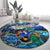 Guadeloupe Round Carpet Sea Turtle Tropical Pattern - Wonder Print Shop