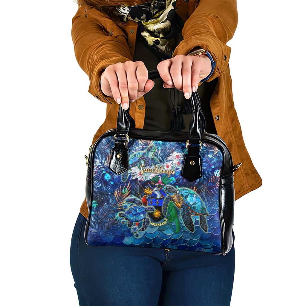 Guadeloupe Shoulder Handbag Sea Turtle Tropical Pattern - Wonder Print Shop