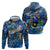 Guadeloupe Zip Hoodie Sea Turtle Tropical Pattern - Wonder Print Shop