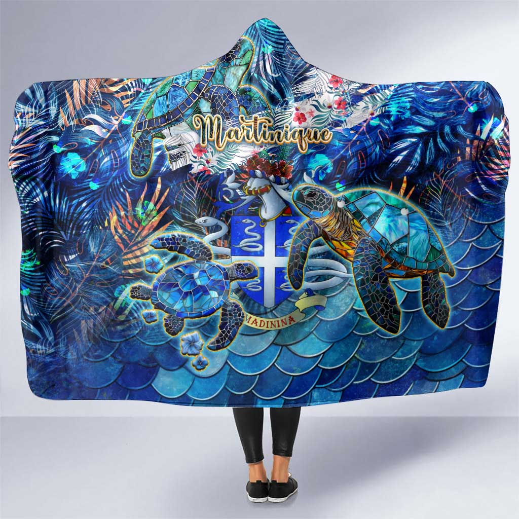 Martinique Hooded Blanket Sea Turtle Tropical Pattern - Wonder Print Shop