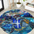 Martinique Round Carpet Sea Turtle Tropical Pattern - Wonder Print Shop