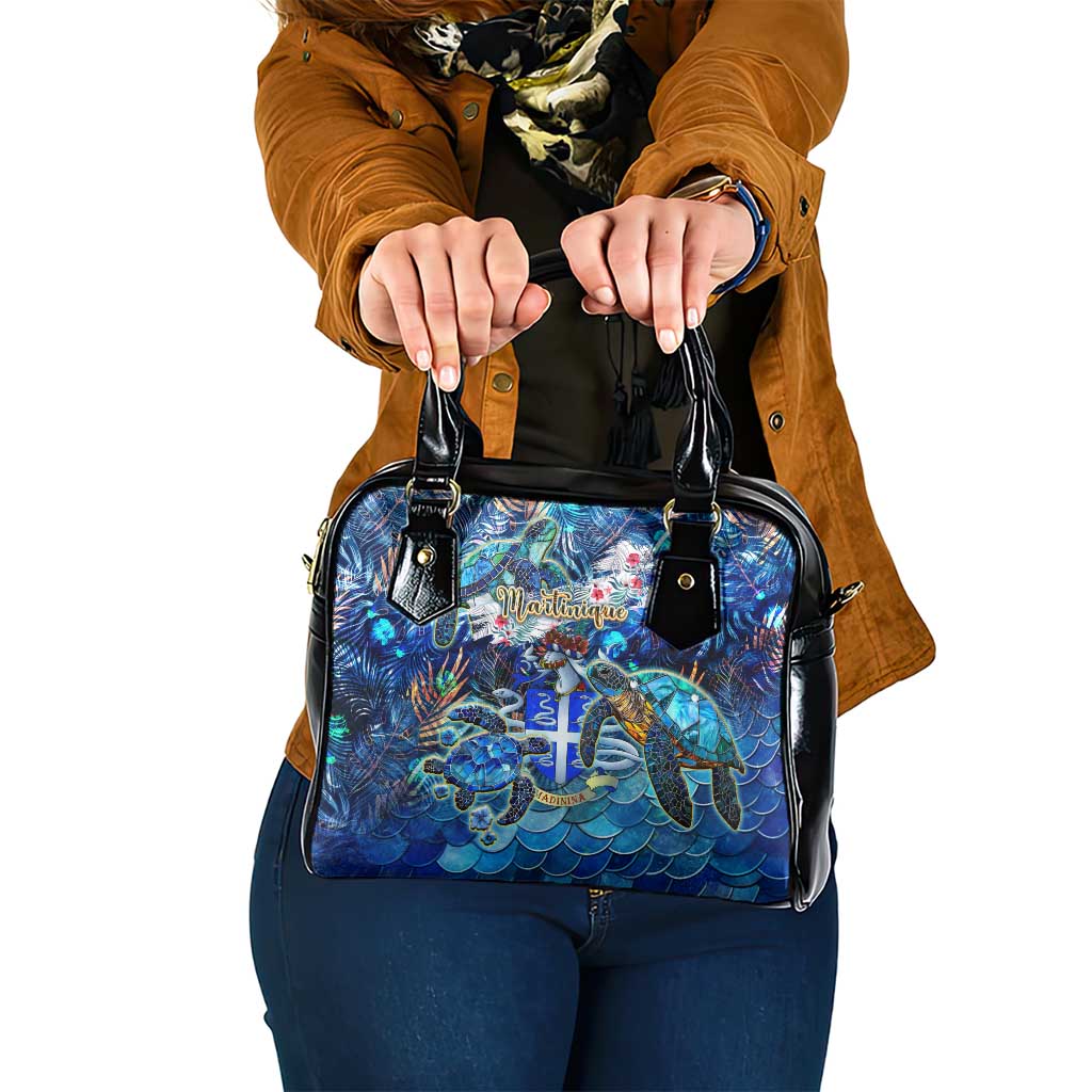 Martinique Shoulder Handbag Sea Turtle Tropical Pattern - Wonder Print Shop