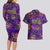 Mardi Gras Couples Matching Long Sleeve Bodycon Dress and Hawaiian Shirt Mask Glitter Art