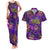 Mardi Gras Couples Matching Tank Maxi Dress and Hawaiian Shirt Mask Glitter Art