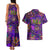 Mardi Gras Couples Matching Tank Maxi Dress and Hawaiian Shirt Mask Glitter Art